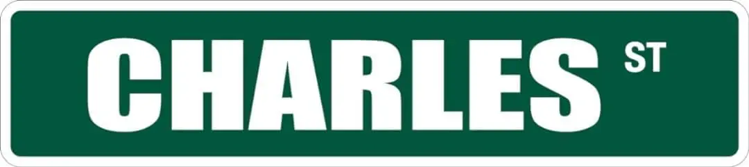 

Металлический уличный знак Charles, металлический новый уличный знак 16x4 дюйма
