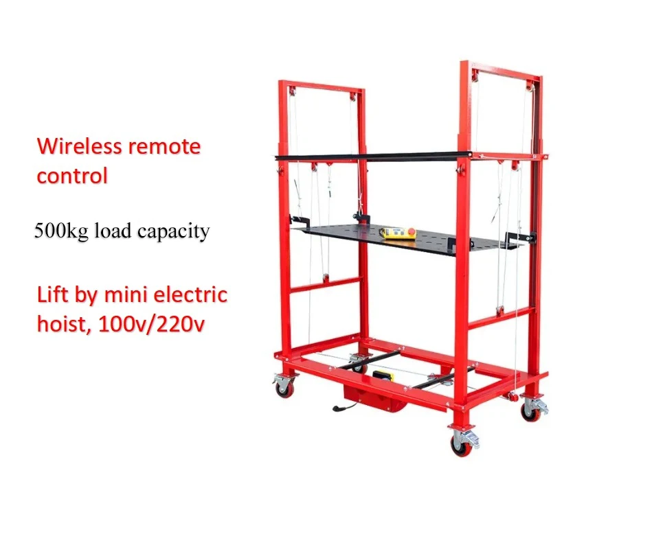 Plataforma de Andamio Eléctrica Plegable Telescópica Móvil Automática de 500 kg, de 2 a 10 Metros, para Construcción