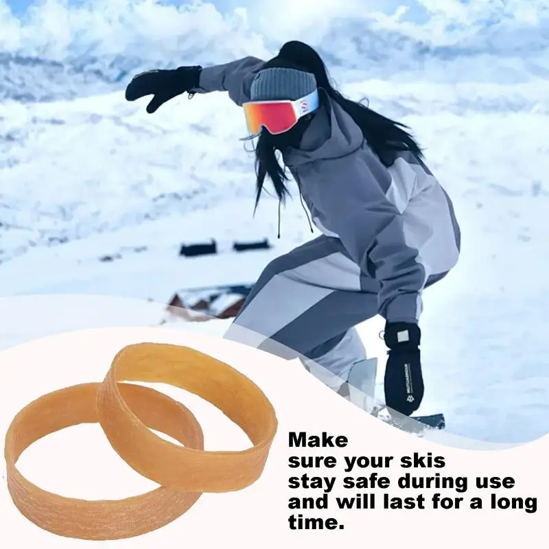 Ski Brake Retainers 20X Rubber Elastic Ski Wraps Straps Snowboard Binding Straps Ski Tuning Kit Winter Outdoor Sports Ski