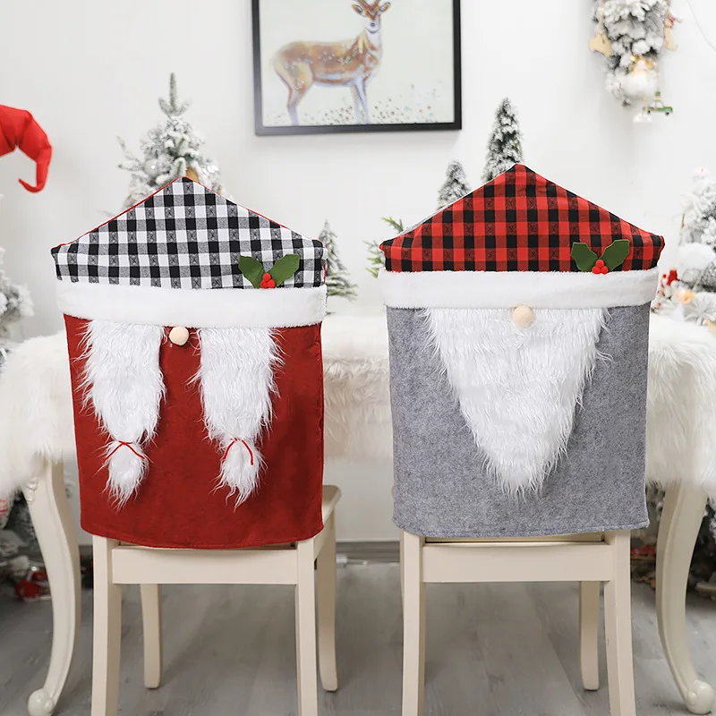 4/6pcs Faceless Doll Couple Merry Christmas Chair Covers Dining Room Xmas Decorations for Home Party Kitchen Banquet Hotel Decor