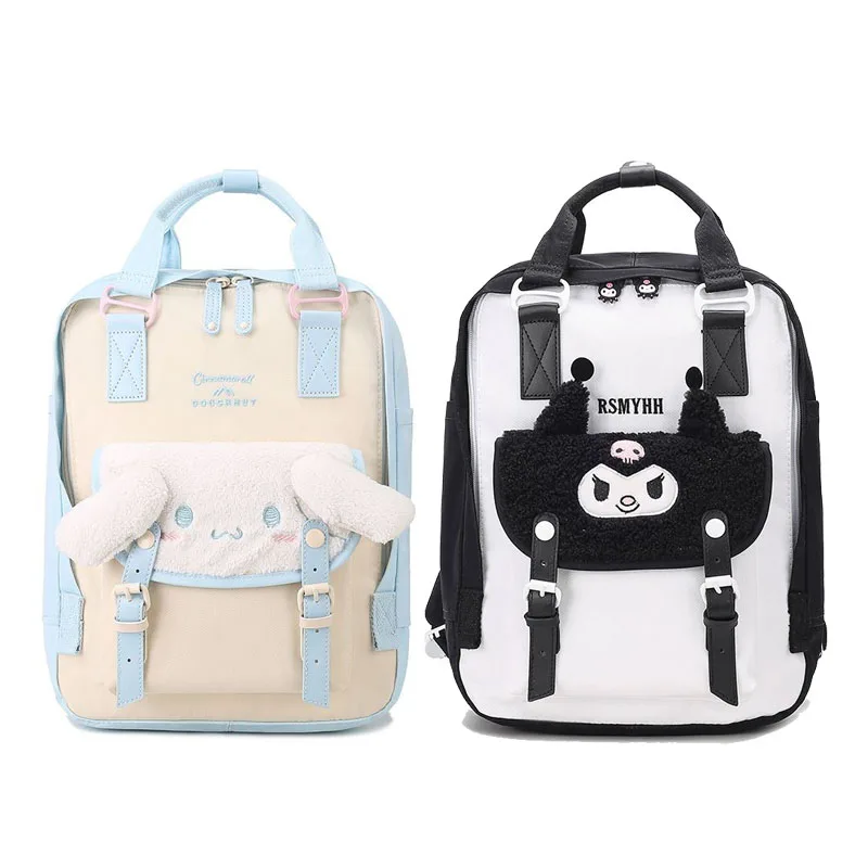 Sanrio Kawaii Girls School Bag Women Large Capacity Campus Backpacks Cute Cinnamoroll Kuromi Travel Camping Backpack Gift