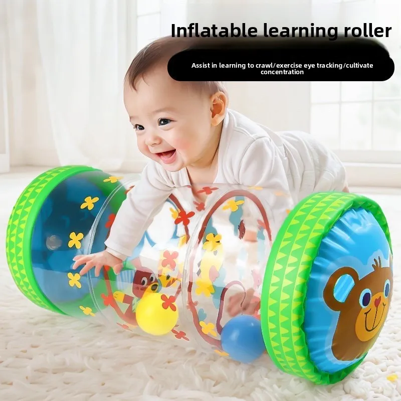 Baby Inflatable Learning To Climb Roller Bell Toy Baby Toddler Guide 6-8 Months Puzzle Early Education Training