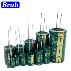 Aluminum Electrolytic Capacitor 6.3V 10V 16V 25V 63V 100V 400V High Frequency Low ESR 47UF 330UF 470UF 1000UF 2200UF 20% 2-100pc