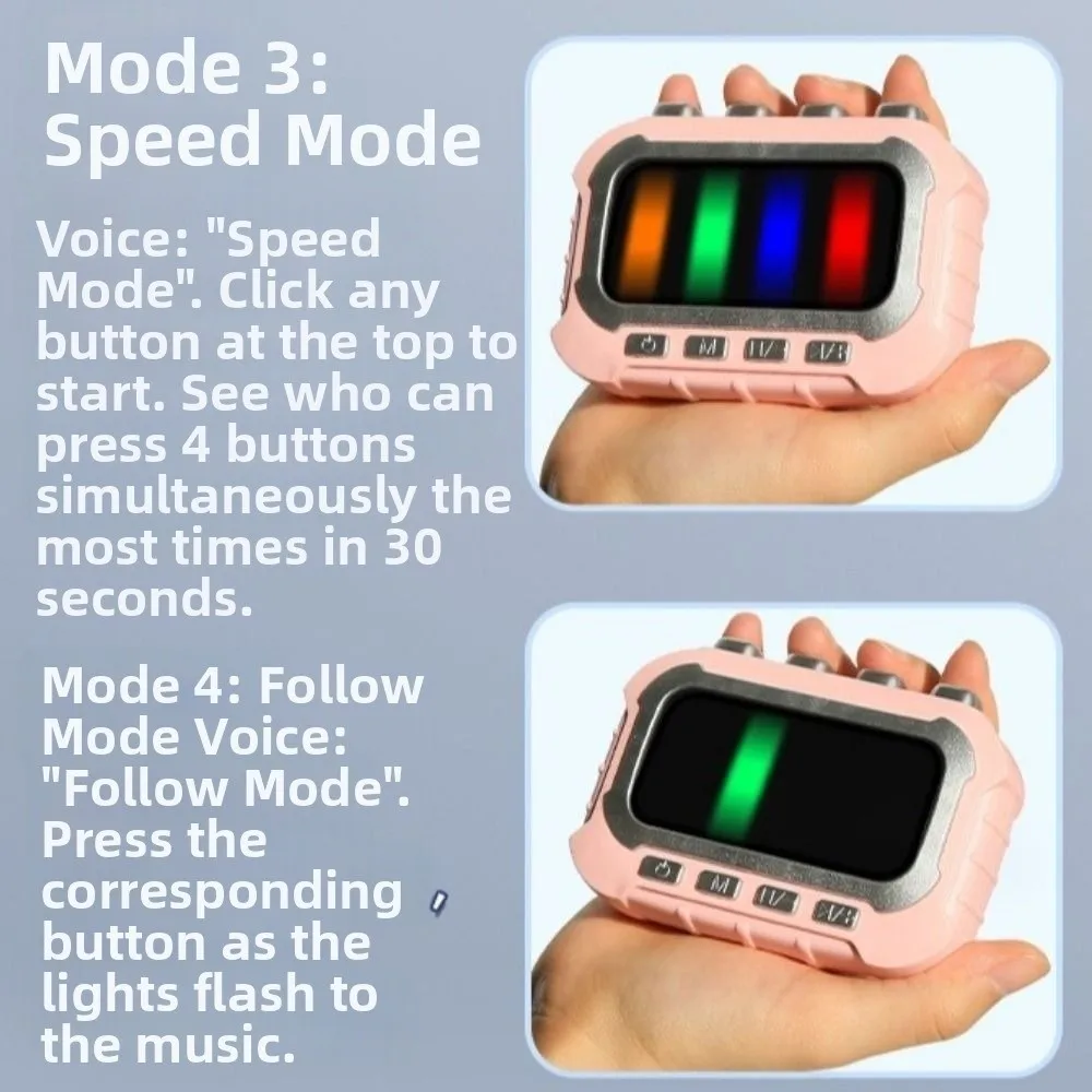 Gioco del ritmo musicale elettronico Pressa rapida Travagliamento della velocità della mano Giocattolo agitato con la punta delle dita per bambini Macchina da gioco puzzle educativa illuminata