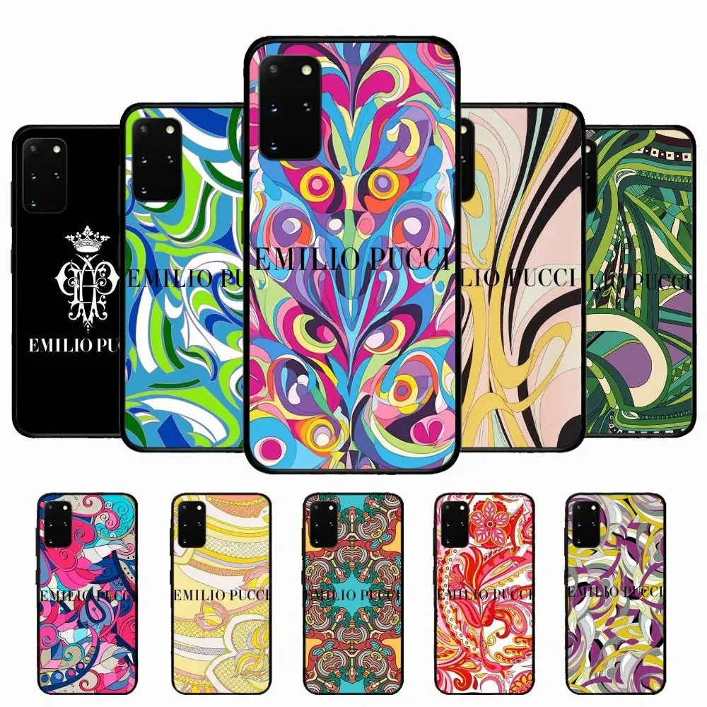 

E-Emilio Logo Pucci Phone Case For Samsung S 24 Fe 25 Ultra Plus 20 Lite 21 30 22 23 24 22 Ultra 5G Fundas