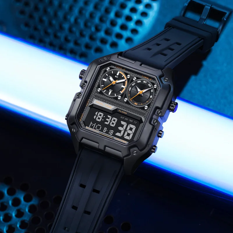 

Уникальный дизайн, 3 движения, 3 атм, водонепроницаемые, лучший люксовый бренд, кварцевые часы, мужские часы с силиконовым ремешком, военные часы Relogio