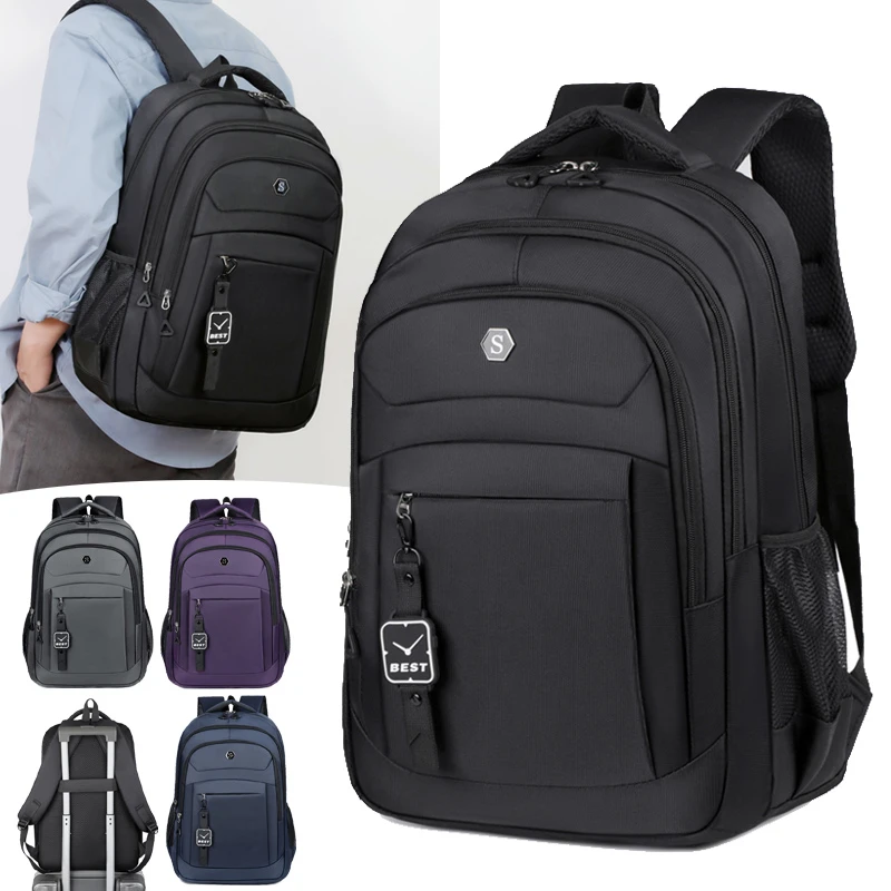 

Casual Oxford Backpack Multiple Pockets Business Backpack College Student Large Capacity School Bag Men's Simple Laptop Backpack
