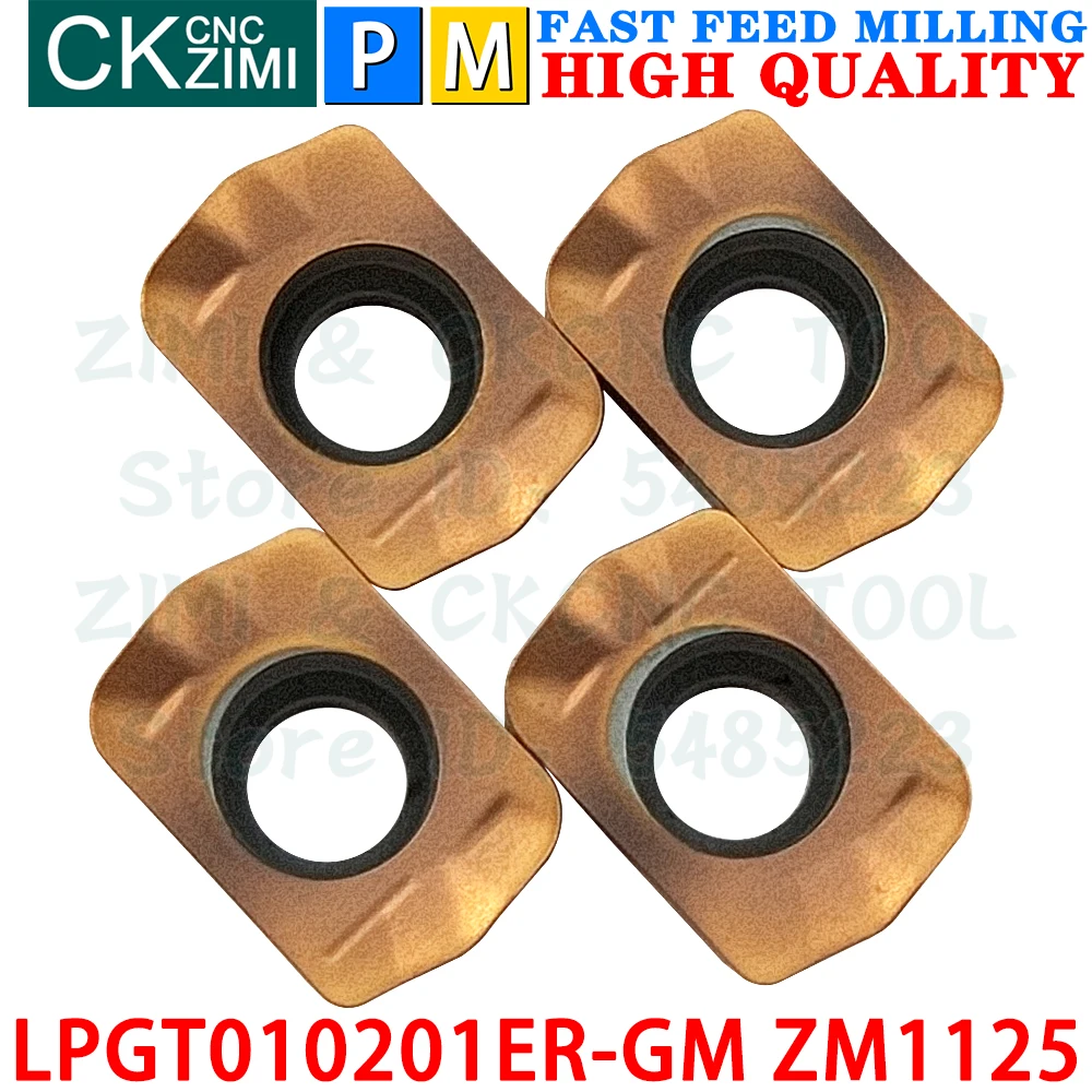 LPGT010201ER-GM ZM1125 LPGT 010201ER GM Carbide inserts Fast feed milling inserts Tools CNC metal lathe Indexable milling tools