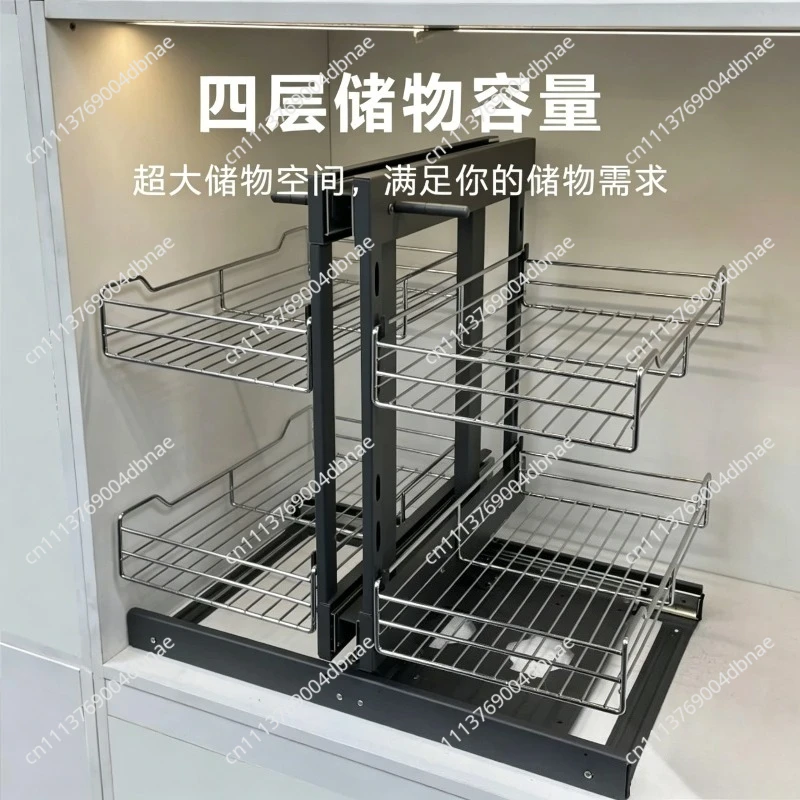Cabinet Corner Pull-out Kitchen Seasoning Basket Dish Basket Drawer Storage Rack