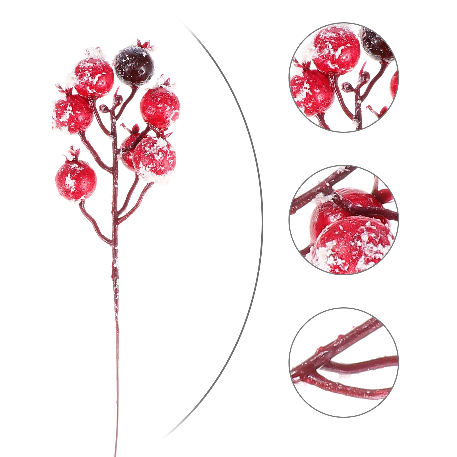 

10 Pcs Artificial Red Berry Branches Bright Colors Xmas Photo Props Christmas Crafts DIY Simulated Berries
