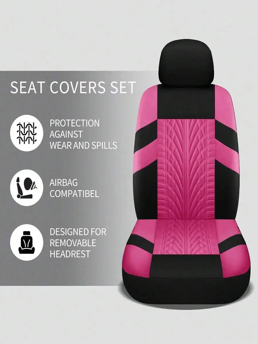 

5-In-1 Car Seat Cover Set With Steering Wheel, Handbrake, Gear Shift Covers And Accessories