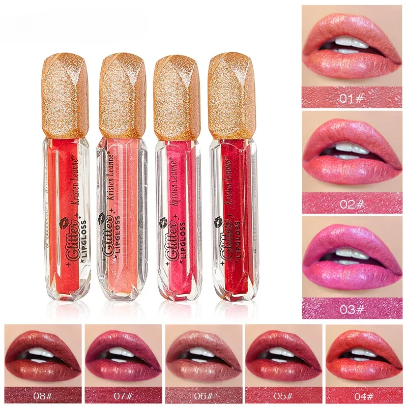 Nieuwe Glanzende Lipgloss Voor Vrouwen Langdurige Matte Glitter Vloeibare Lippenstift Diamant Glanzende Lipgloss Waterdichte Lip Make-Up