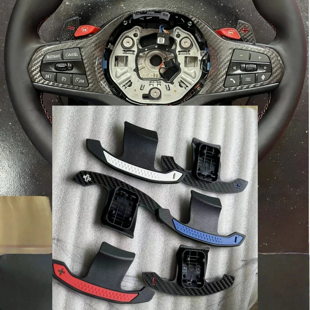 

2 шт., рулевое колесо из углеродного волокна, переключатель из углеродного волокна для G20 M3 M4 G80 G82 M340i 2021
