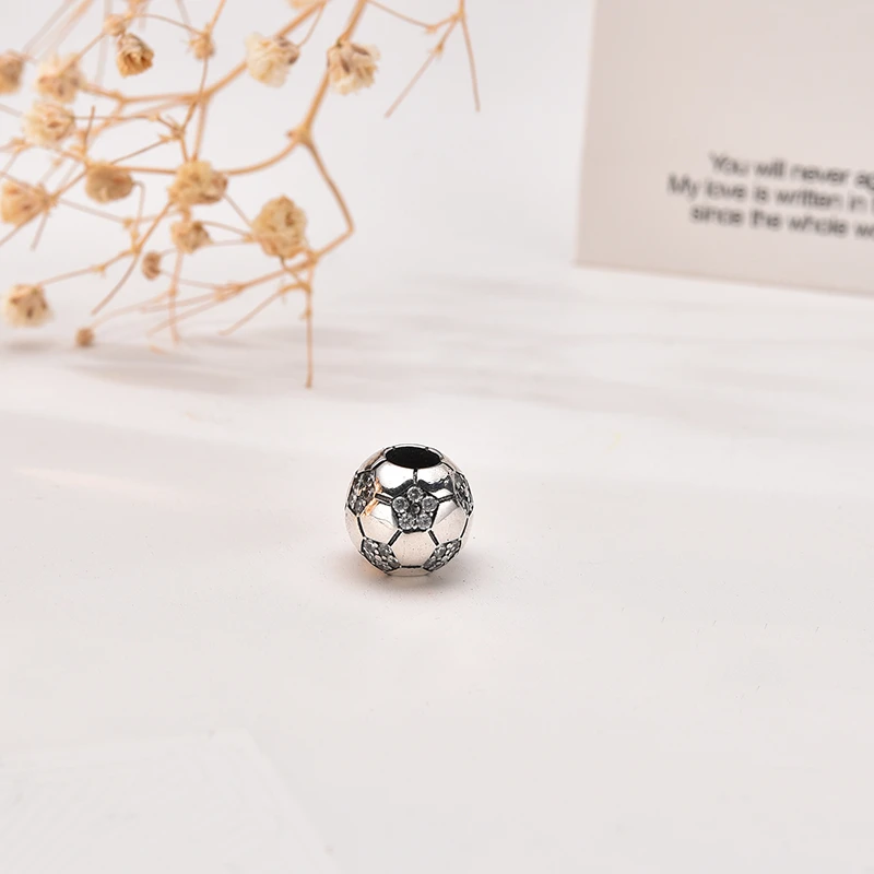 NEW Football Basketball Tennis Dumbbell Dangle Charm Bead fit European Original Silver Bracelet DIY Jewelry Gift for Women view 6