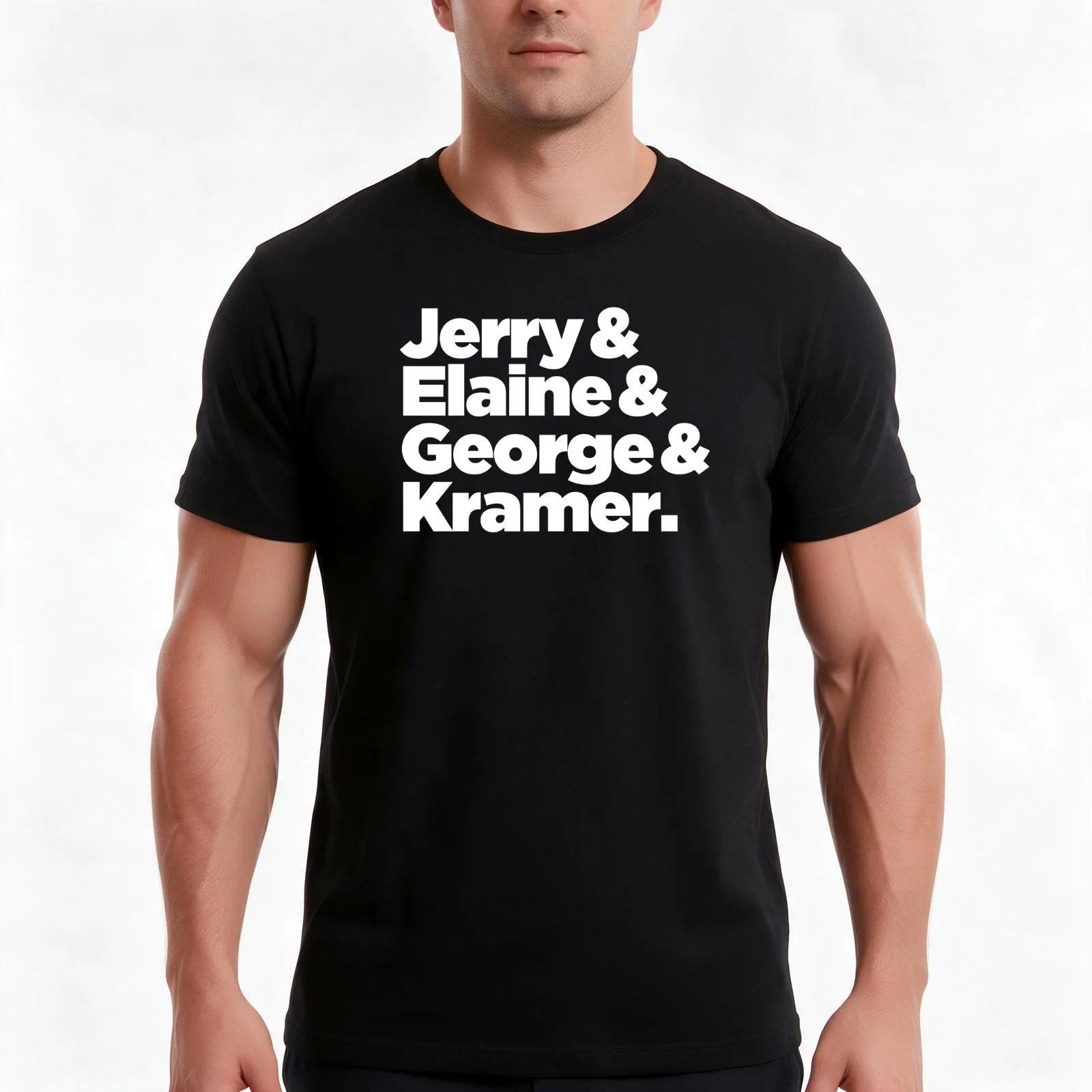 Jerry & Elaine & George & Kramer T-Shirt, Summer Casual Cotton Tee, Oversized Streetwear Tops, Vintage Graphic Print