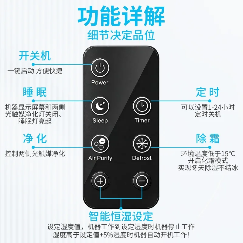Small Home Dehumidifier Portable Moisture Absorber Dryer Machine for Bedroom Basement Anti‑Moisture Dehumidification