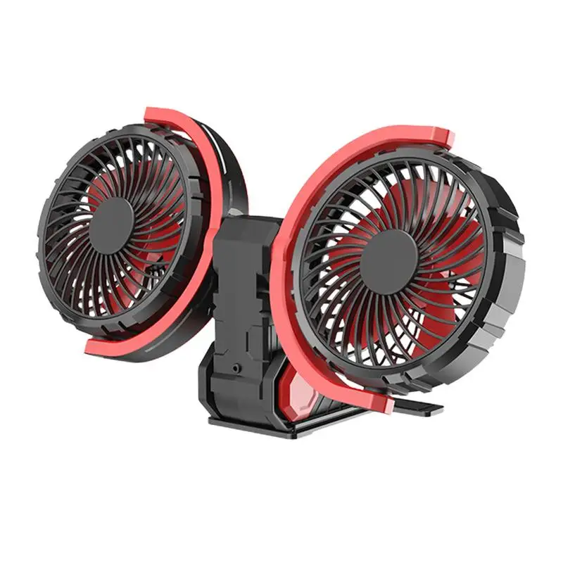 Car Cooling Fan 360 Adjustable Dual Head Car Fan 5V/12V/24V Low Noise Automotive Electric Fan Car Accessories