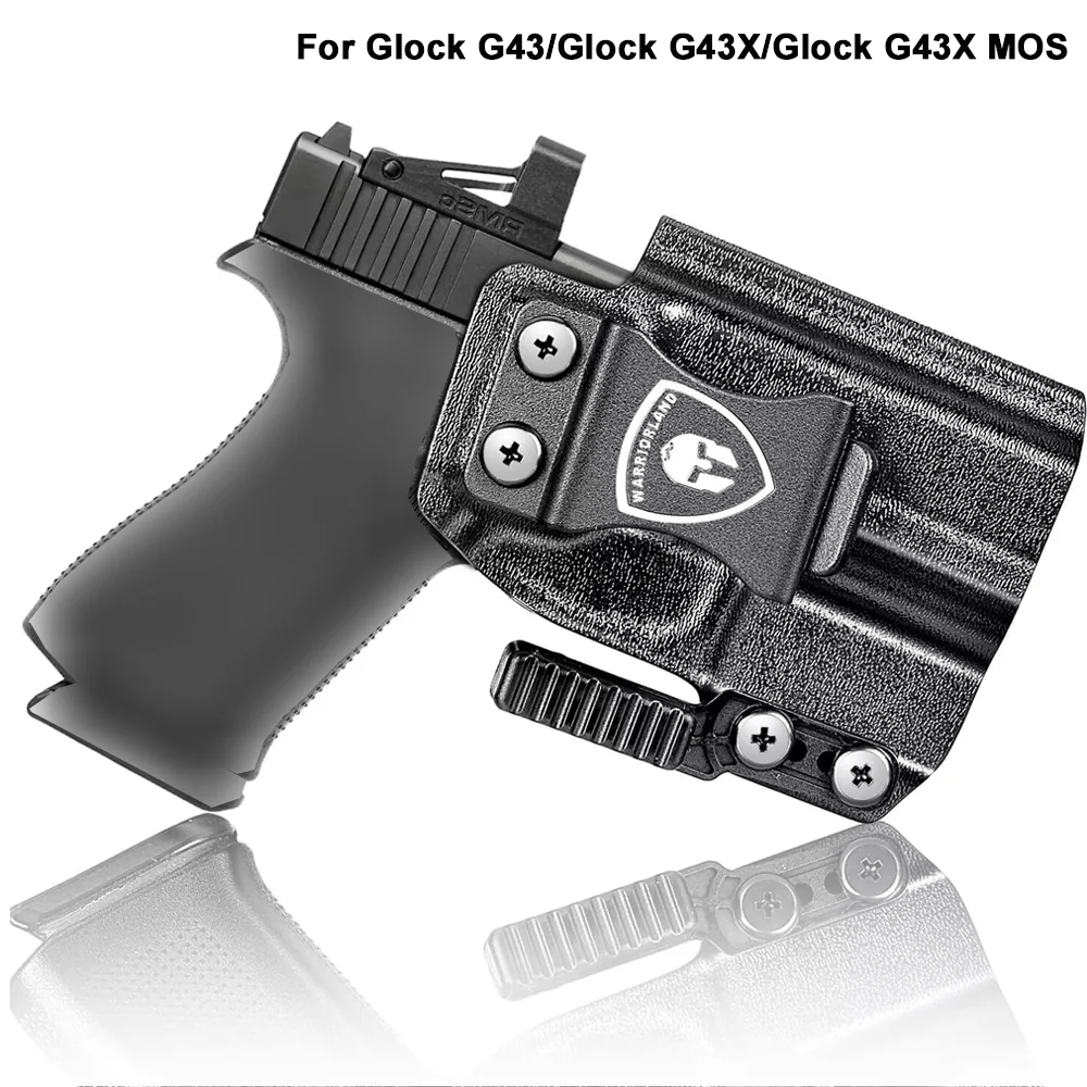 For Glock G43/Glock G43X/Glock G43X MOS,IWB Kydex Holster,Lock Sound,Mounting sight,Claw & Optic Cut,Right Hand