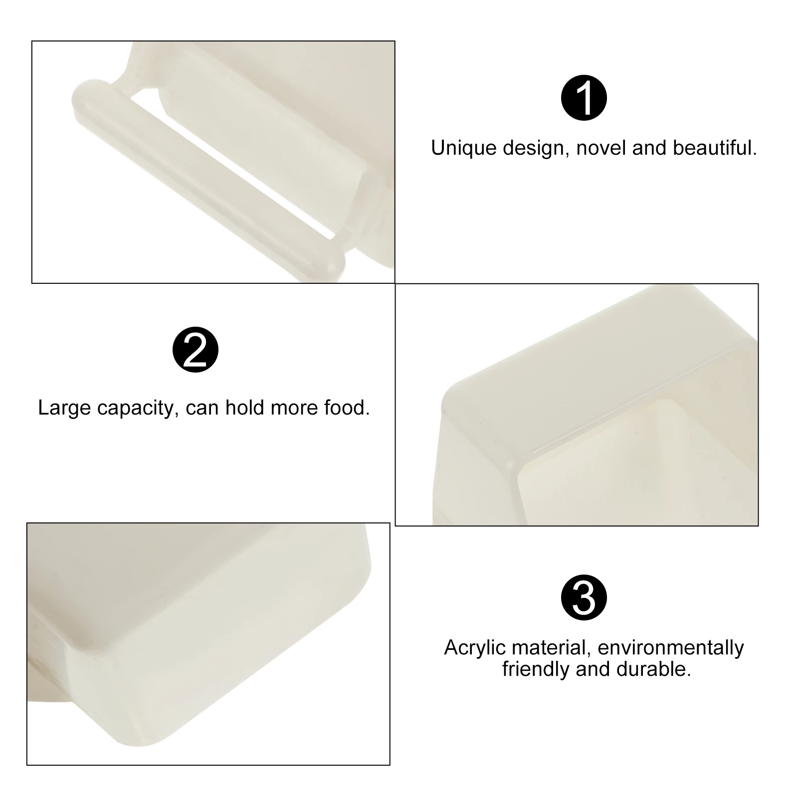 

4 Pcs Indoor Bird Feeder Cage Food Box Accessories Feeders Parakeet White Plastic