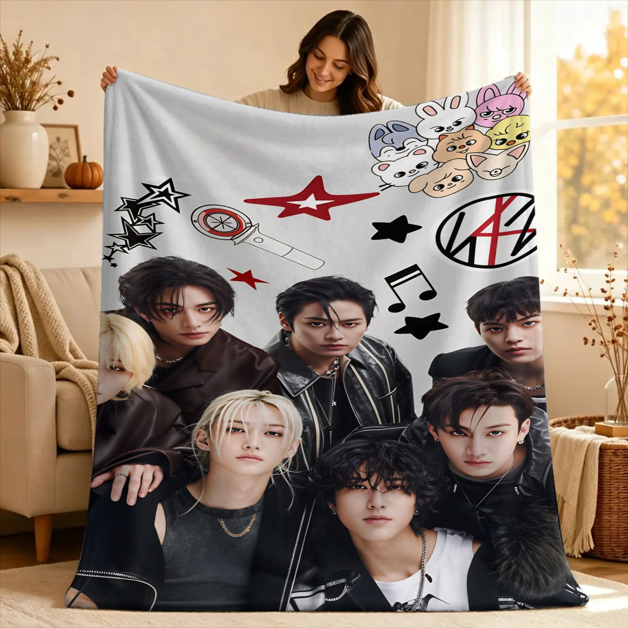 KPOP S-Strays Blanket Quality Soft Warm For kids  Throw Blanket Winter Camping Couch Chair Funny Bedspread
