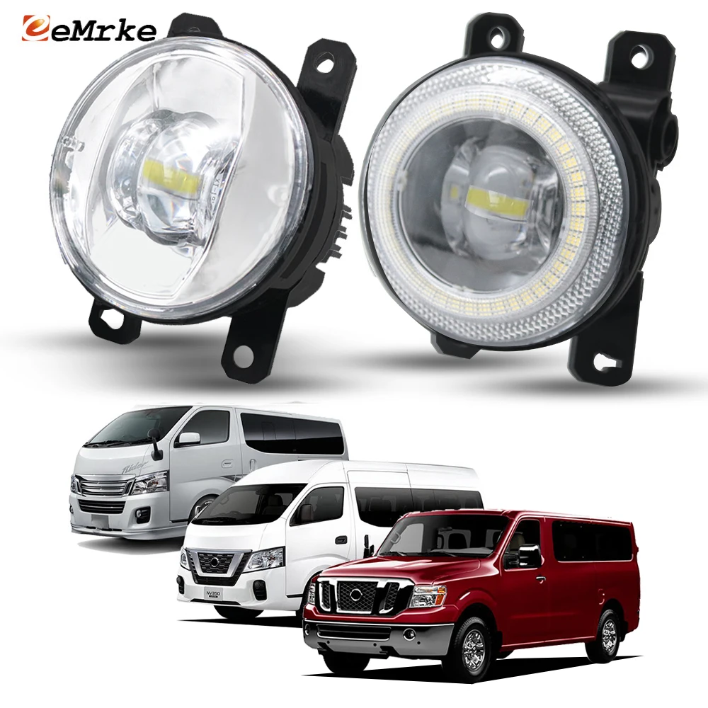 LED Fog Driving Lights for NV350 Caravan Urvan E26 Mitsubishi Fuso Canter Van Isuzu Como NV3500 Angel Eye DRL Ring Daylight