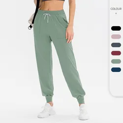 2023 Pantaloni da jogging sportivi da corsa casual da donna Pantaloni sportivi da palestra ad asciugatura rapida con pantaloni da allenamento con coulisse tascabili Pantaloni da yoga adatti