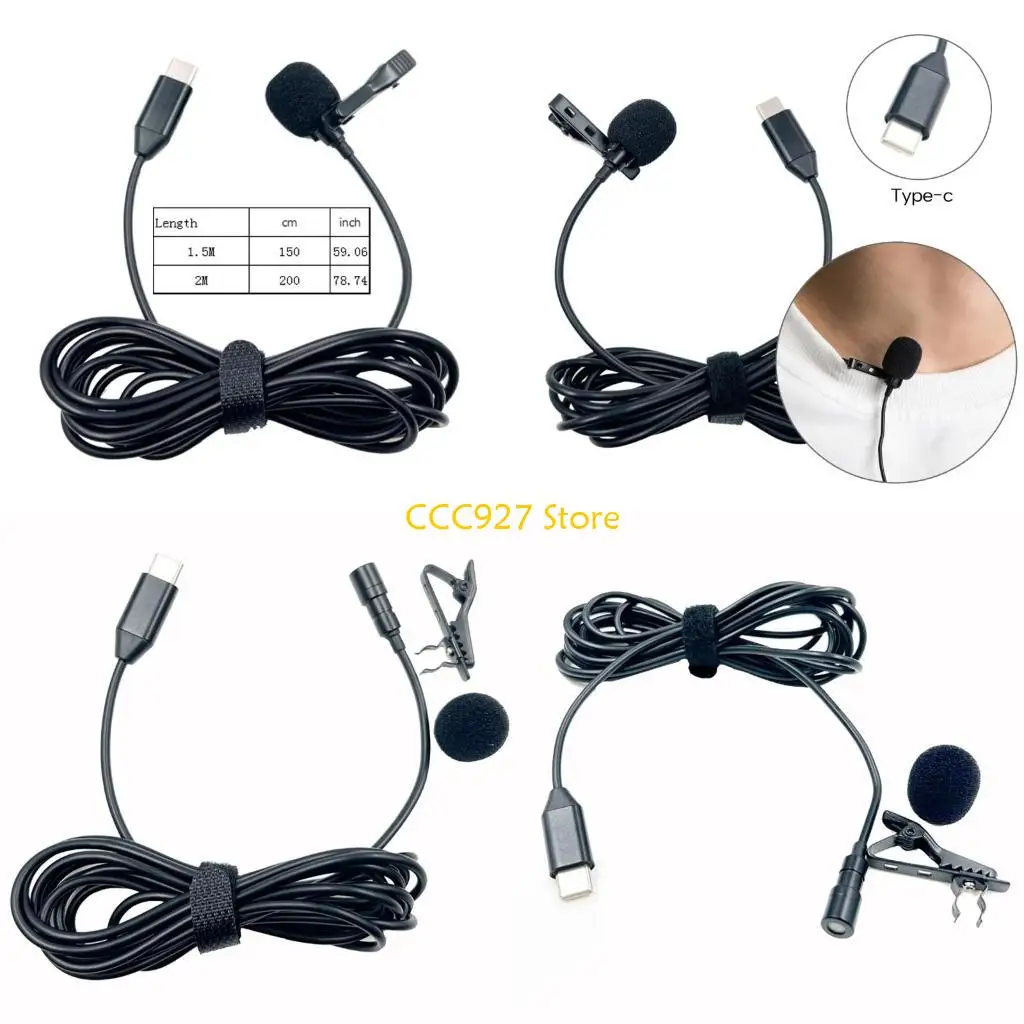 

B03F Portable USB C Lavalier Microphone Omnidirectional USB C Mic Clear Sound for Video Recording & Meetings for 15 Series