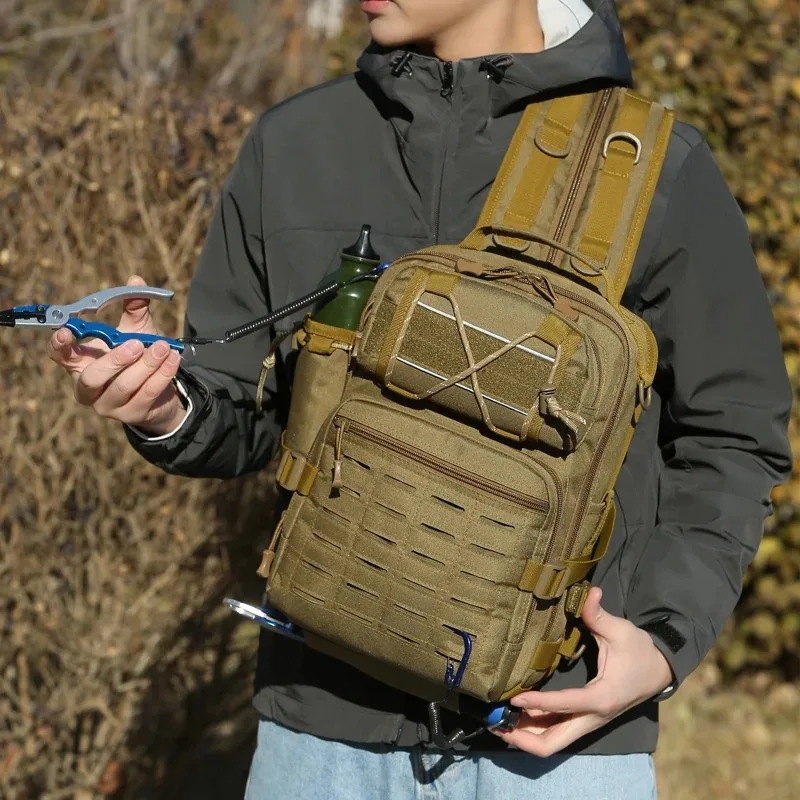 

Climbing Backpack Men Travel Rucksack High-capacity Camping Bag Outdoor Hiking Reflective Fishing Bag Weekend Schoolbag