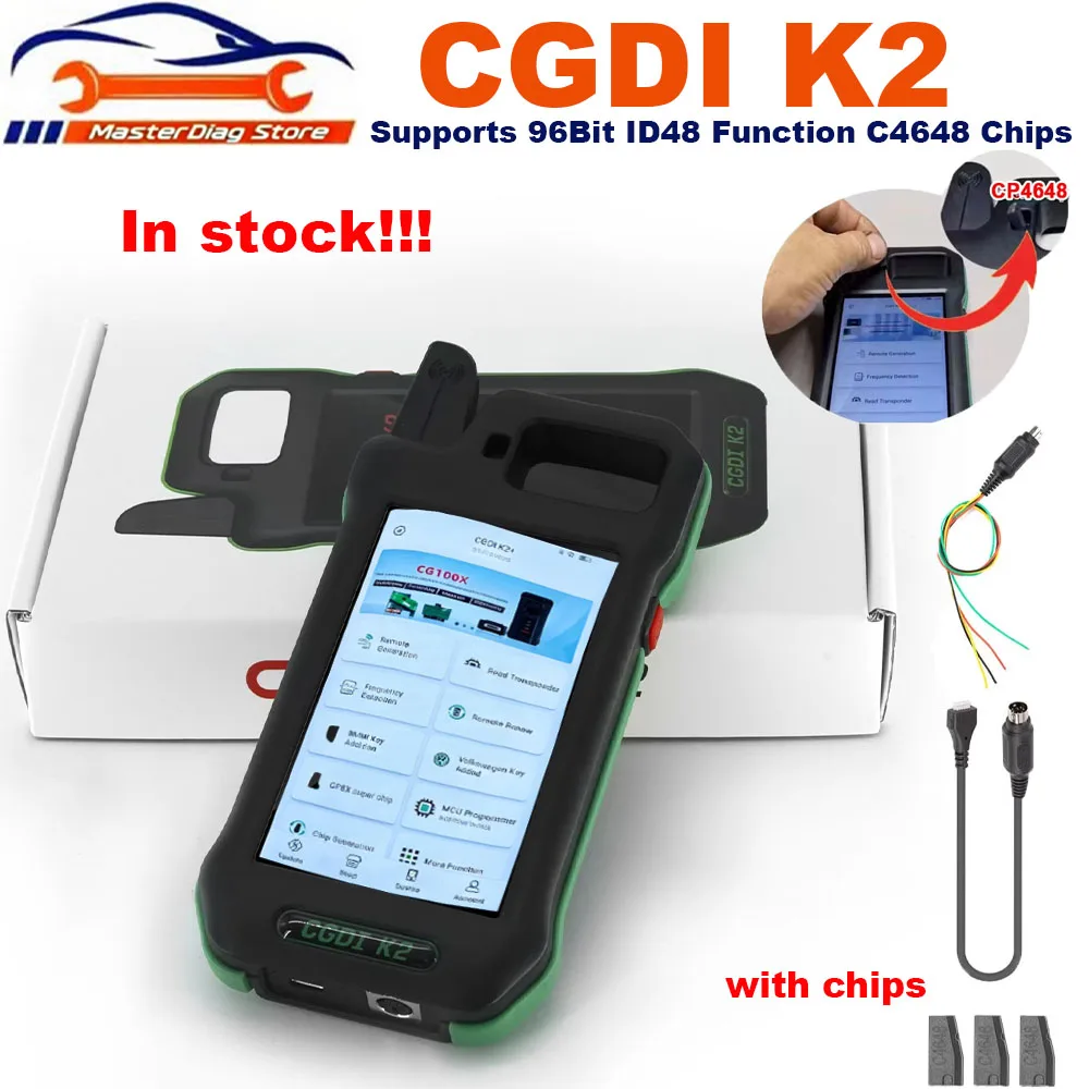 In Stock CGDI K2 Key Programmer WIFI Smart Locksmith Tool Remote Generator Supports 96Bit ID48 Function with 3PCS C4648 Chips