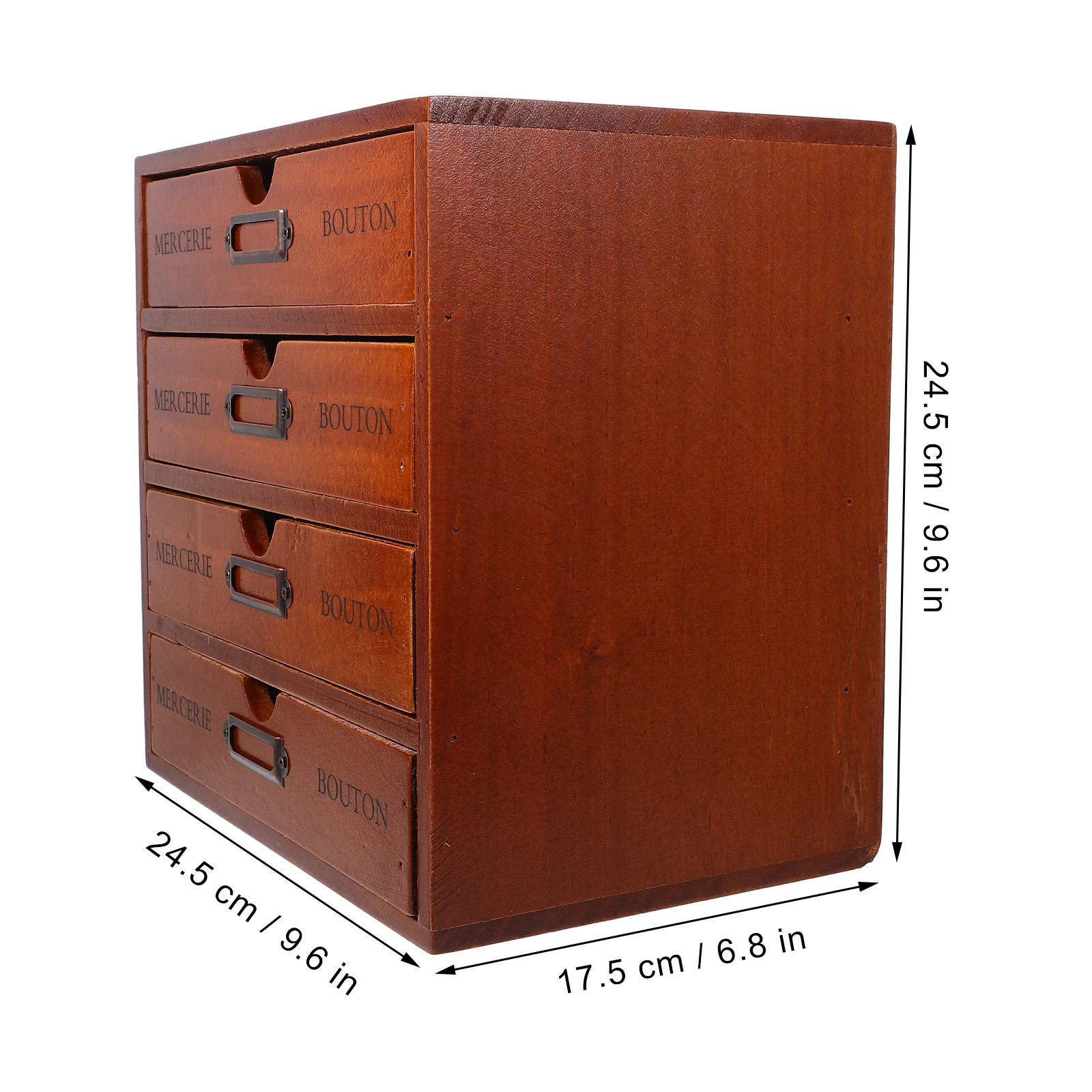 

Four-layer Storage Box Retro Wood Desktop Organizer Light Brown Drawers Craft Office Desk Table Sundries Holder Tidy