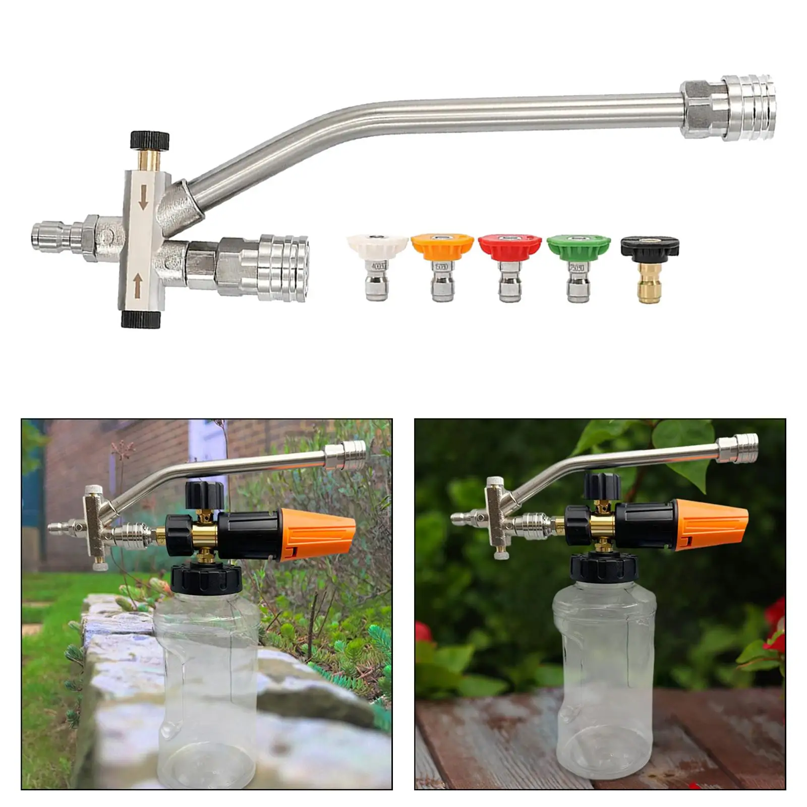 

Connector Accessory Pressure Washer Double Tip Attachment Car Wash Accessories Nozzles for Cleaning Roofs