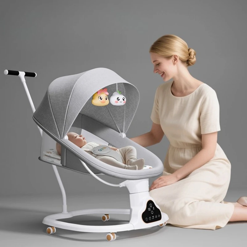 Baby Swings Bouncers Bluetooth Music Auto Swing Bed Cradles Baby Electric Rocking Chair for 0-18 Months Baby 3 Gears Adjustable