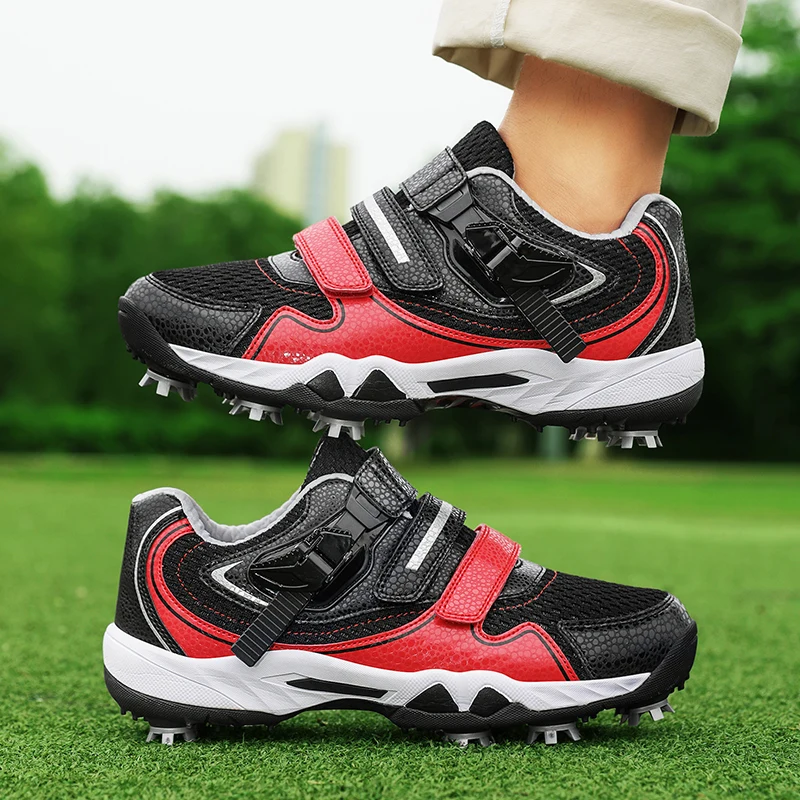 

Trendy Red Men's Golf Shoes Big Size 46 Professional Golf Shoes Spikes Men Trainers Quality Sports Shoes Men zapatillas hombre