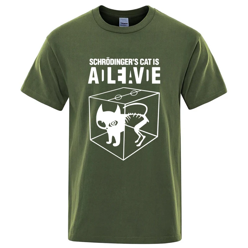 Men's T-shirt Top Quality Cotton Blend Schrodinger's Cat Print Short Sleeve Men T Shirt Casual The Big Bang Theory Mens Tshirt