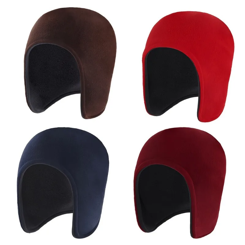 Winter Double-Layer Elderly Fleece Sleeping Car - Warm Ear Cover for Outdoor Riding And Cold Weather Protection,Hand Washable