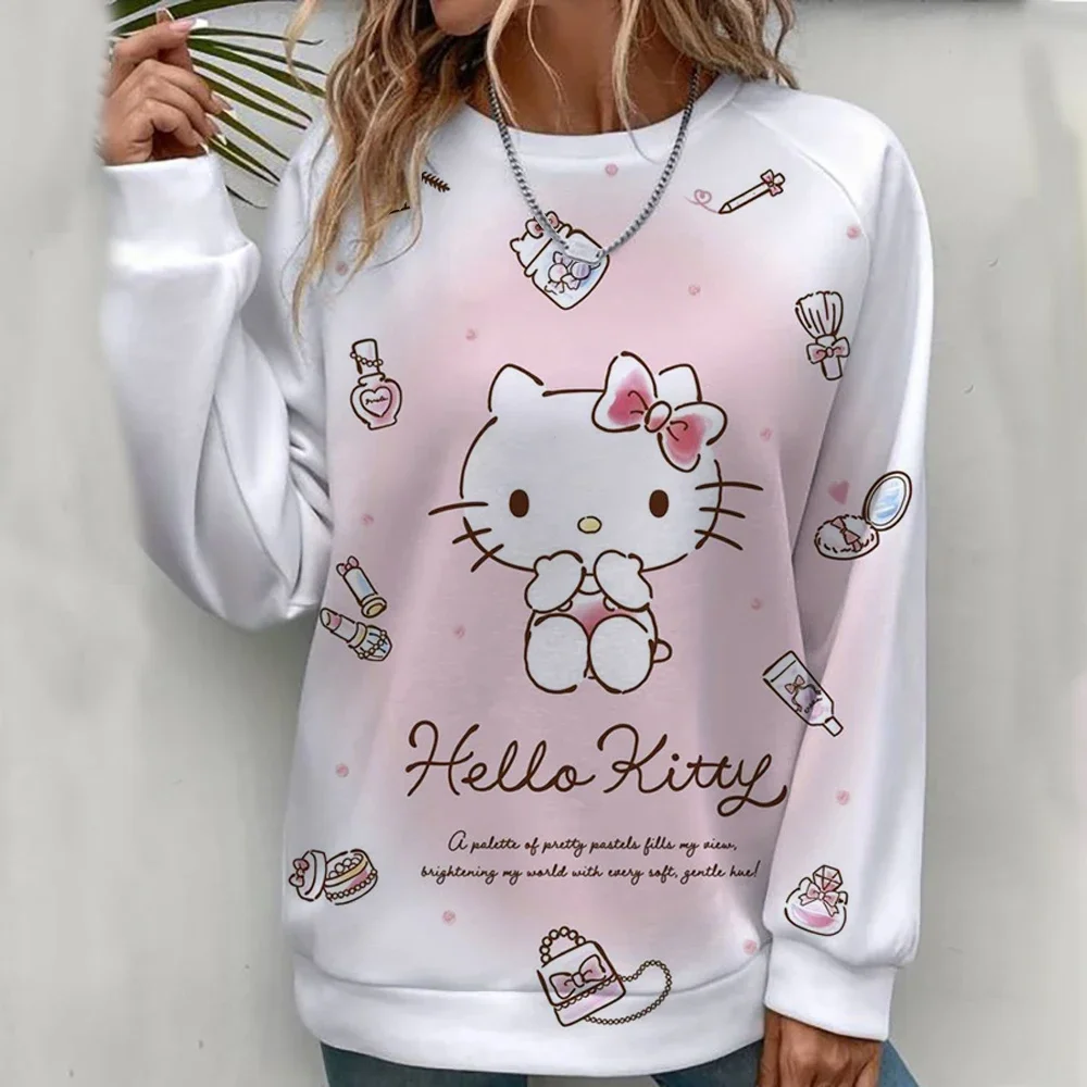 Sweat-shirt à col rond pour femme, confortable, à la mode et décontracté, imprimé unique, Hello Kitty, nouvelle collection automne 2026