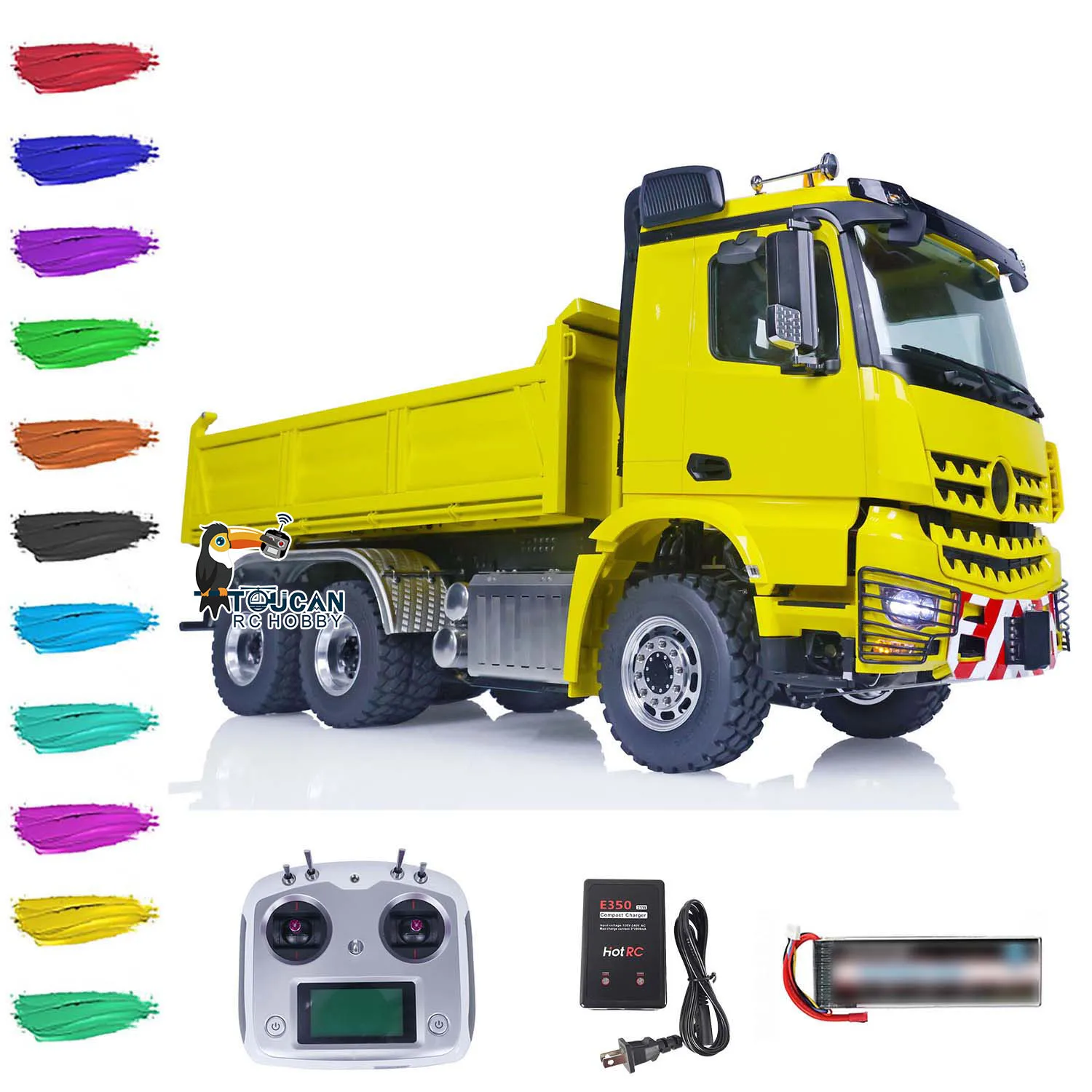 1/14 LESU RC Hydraulic Dump Truck 6X6 Ready to Run Tipper Car 3348 Fusion PRO Motor Smoking Light Sound DIY Painted Finished Toy