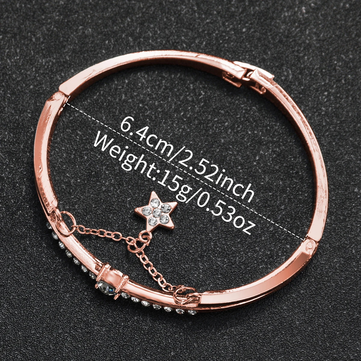 2PCS/Set Fashion Rhinestone Heart Dial Women Watches Leather Band Analog Quartz Watch Star Bracelet Bangle Set(Without Box)