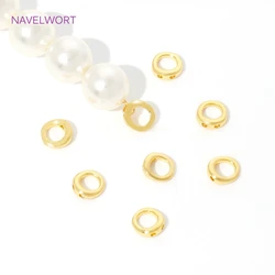 20Pcs 18K Gold Plated Connector Rings,End Caps For Jewelry,Brass End Beads Tip End Bead Findings DIY Jewelry Making Accessories