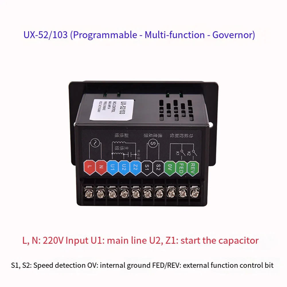 Digital Motor Velocity Controller 400W for Industrial and Workshop Use AC220V Input Panel Mount Design UX 52/003