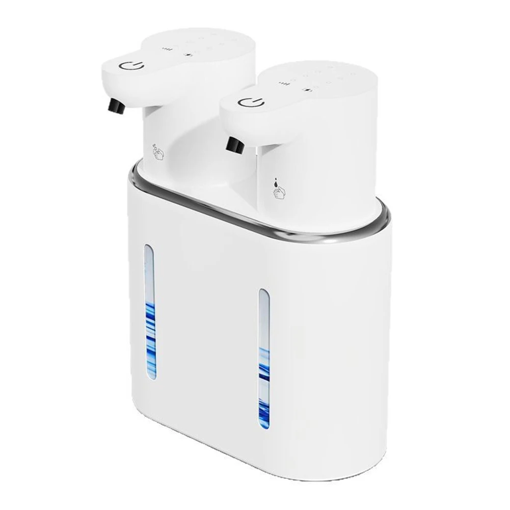 156*104*202mm Dual Head Dispenser 800ml Capacity ABS Material Bathroom Kitchen Use Dual Dispensing Options Easy To Refill