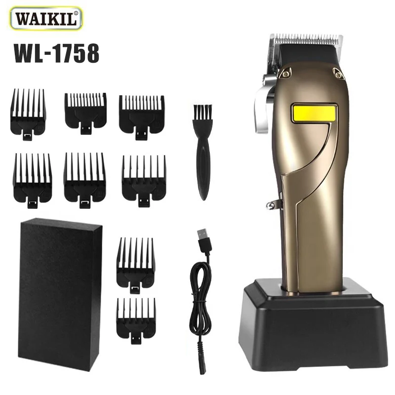 WAIKIL professional hair salon electric electric hair clipper for men's haircuts USB charging digital display cordless Barber