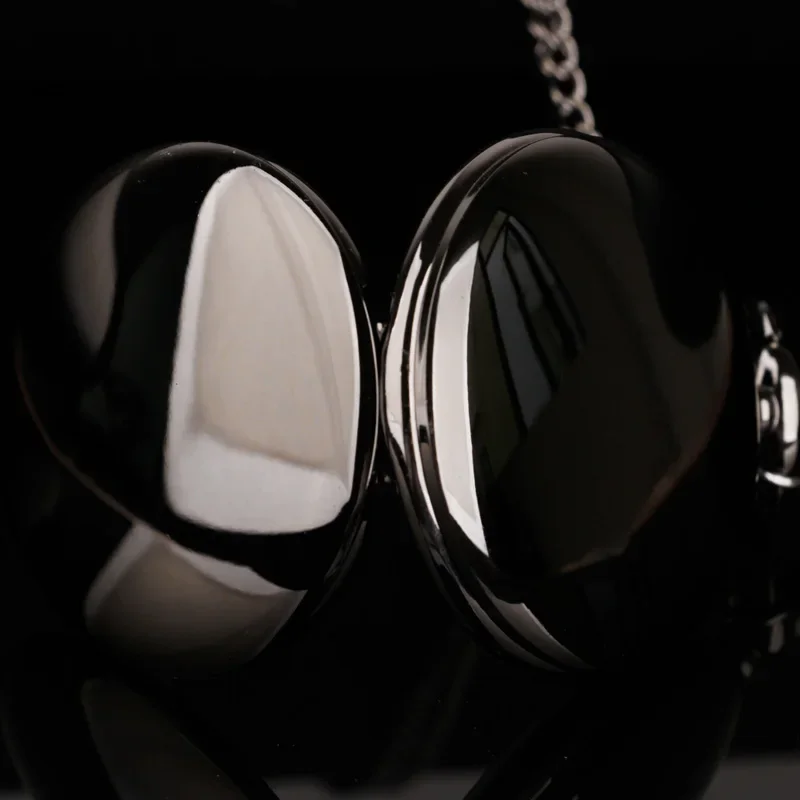 Black Business Quartz Pocket Watch With Chain Unisex Classic Watch Gift Simple Clock Hot Products