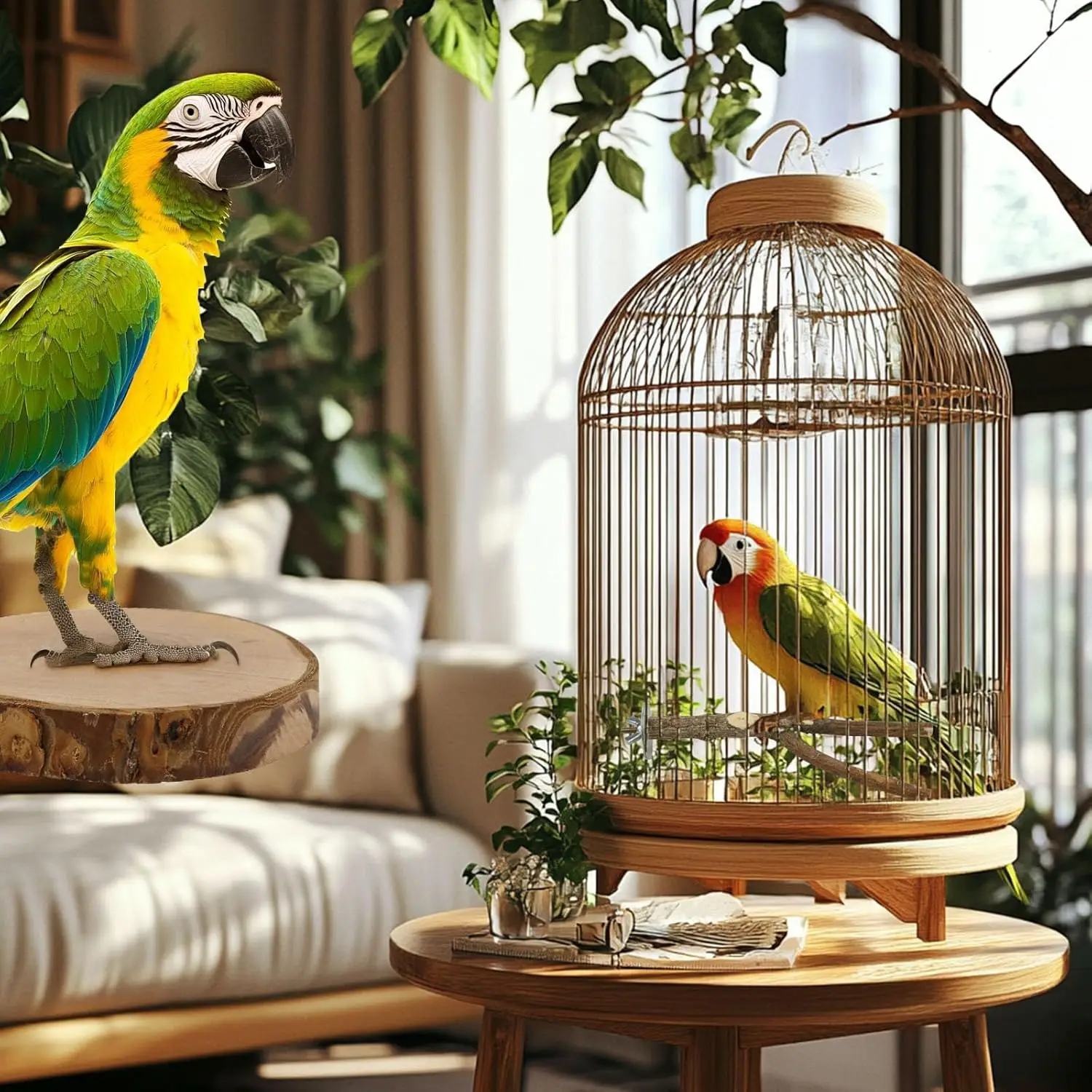 8PCS Natural Wood Bird Perches 6