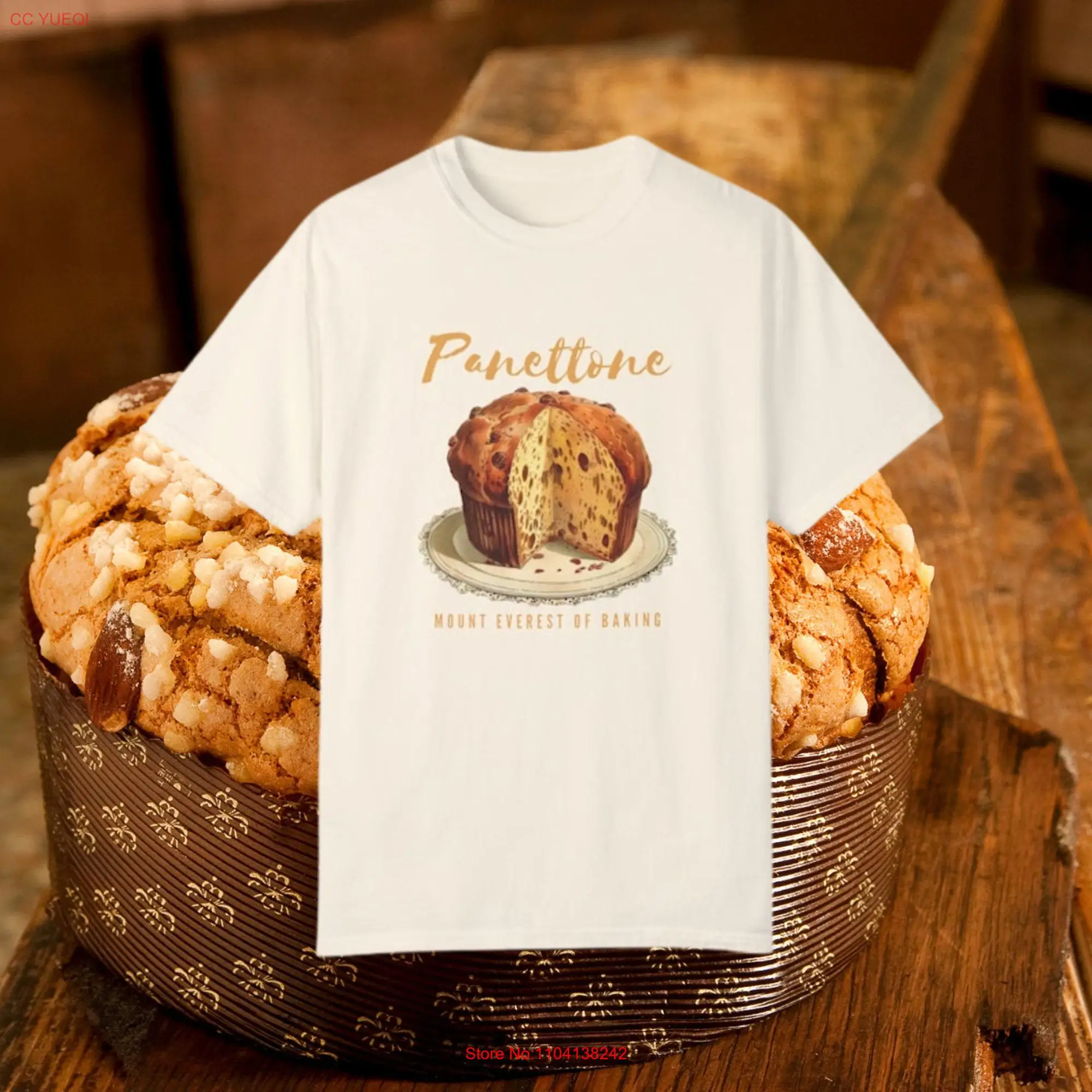 T-Shirt Panettone Teint à Manches sulfou Courtes, Vêtement