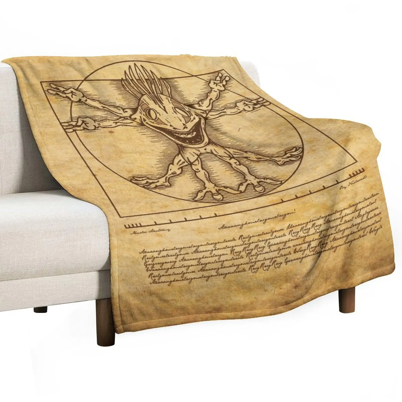 Vitruvian Murloc Throw Blanket cosplay anime Beautifuls Blankets