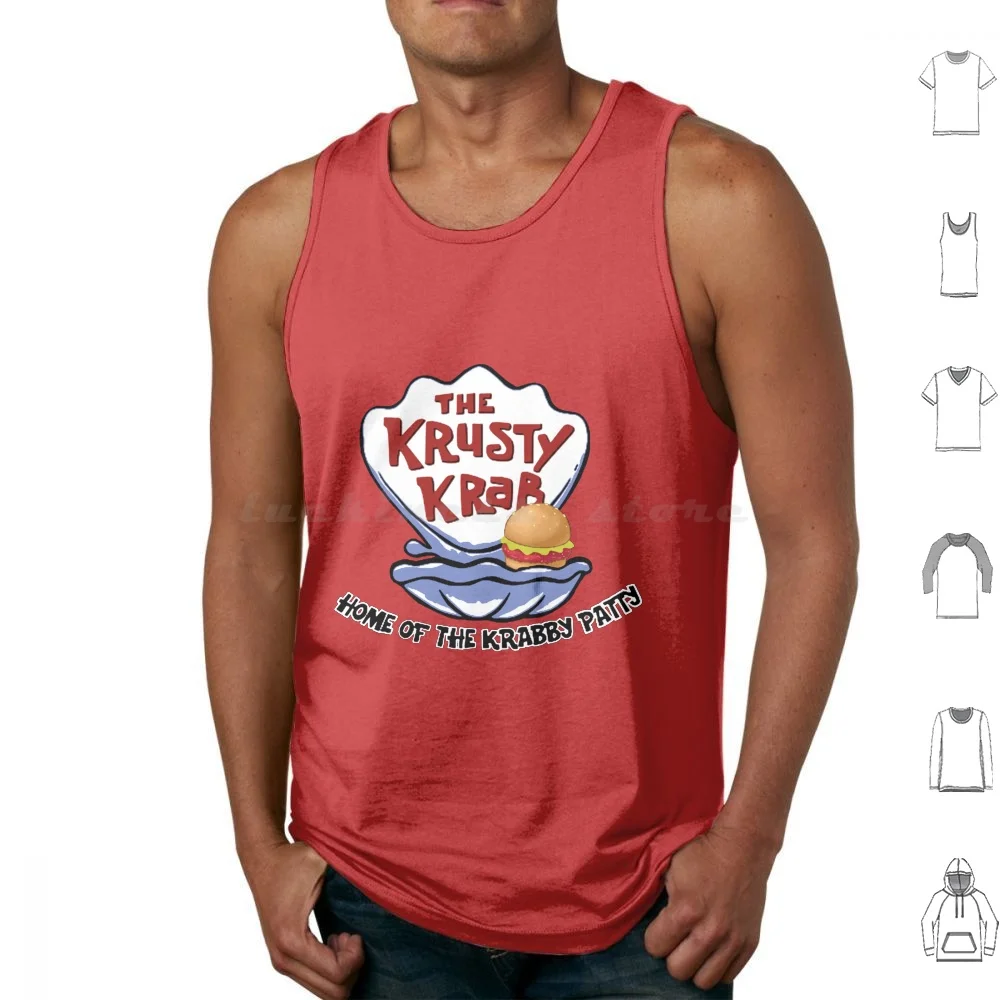 Krusty Krab Tank Tops Print Cotton Krusty Krab Krabby Patty Red Bubble Bikini Bottom Halloween Costumes Halloween Costume