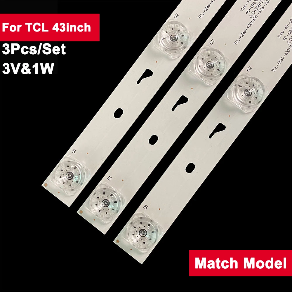 

3V 769mm Led Backlight Strip For TCL 43inch JL.D43081330-004BS 3Pcs/Set Tv Repair Parts 43L1600C 43L26CMC L43E9600 E469119