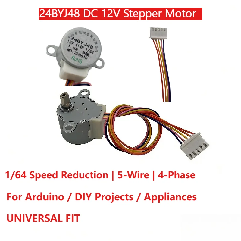 24BYJ48 stepper motor  DC 12V 1/64 Small fans security cameras projectors smart toilets air conditioners fresh air fans general