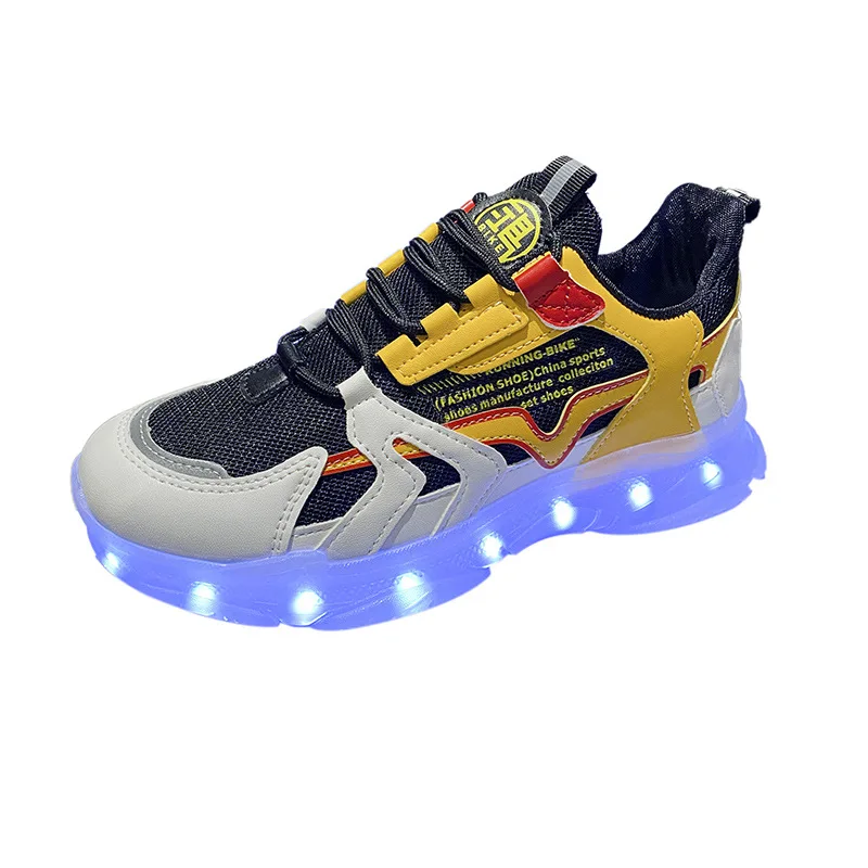 Male Female Fashion USB Charging LED Light Shoes Lovers Casual Sports Shoes Adult Street Dance Shoes